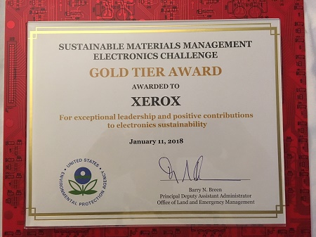 Gold Tier Sustainable Materials Management Electronics Challenge